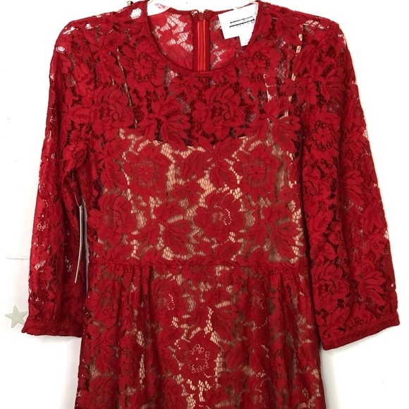 Mare Mare By Anthropologie Persephone red lace mini dress - Picture 6 of 7